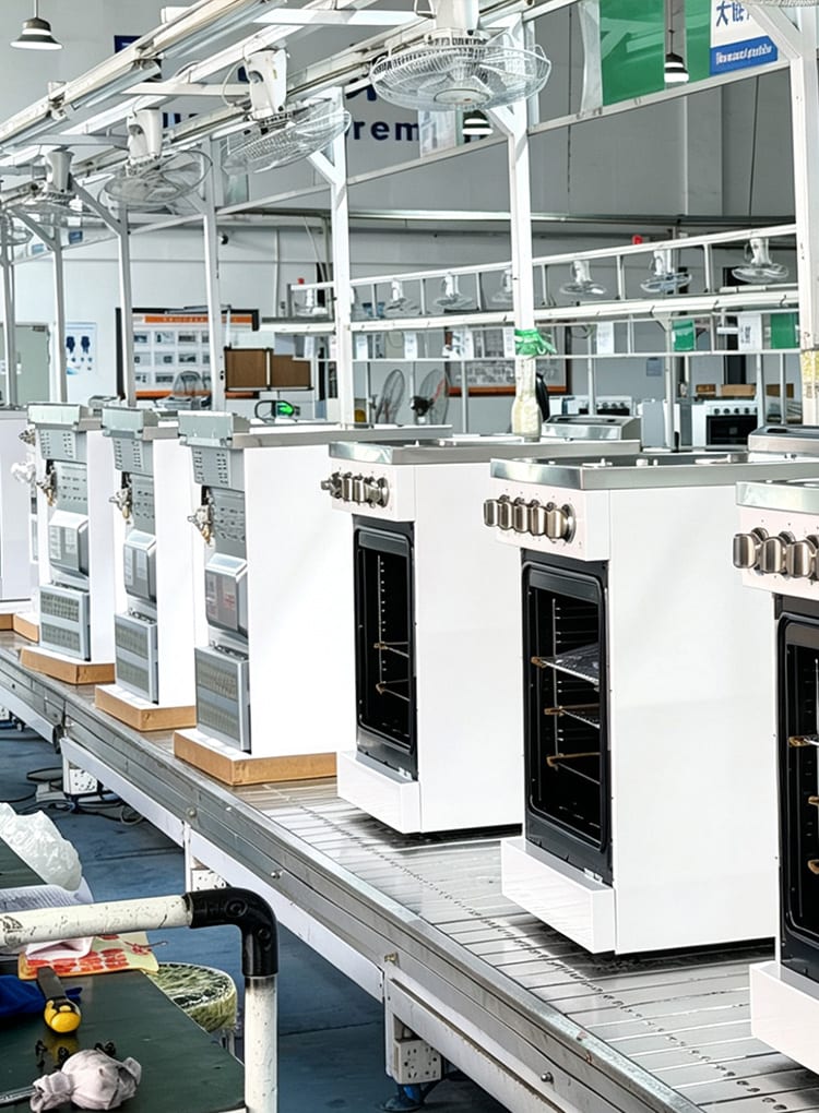 Cooking appliance production validation line for R&D lifecycle support
