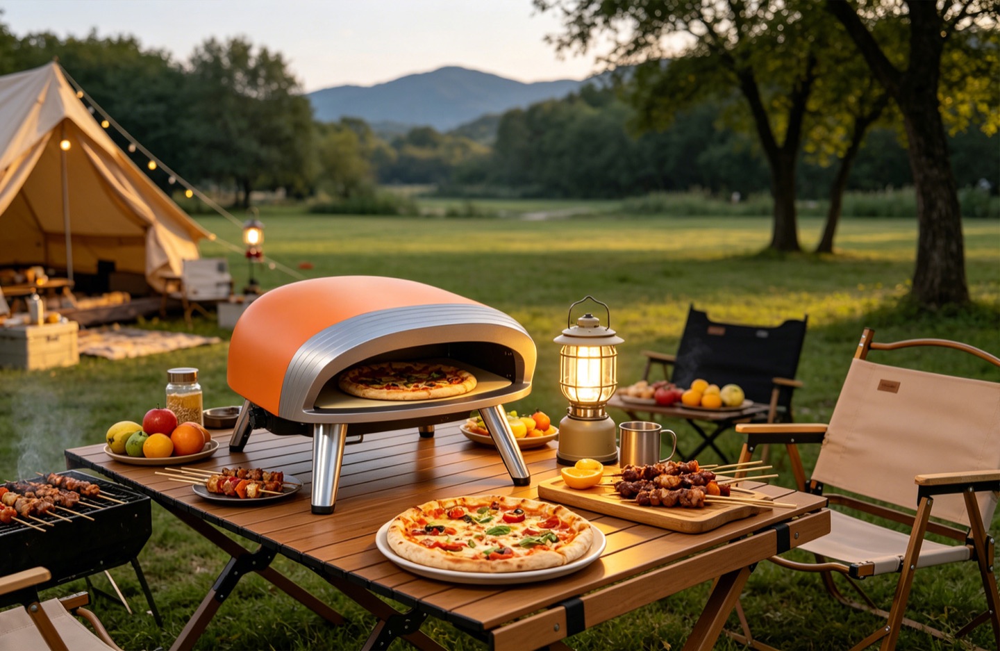 Outdoor gas pizza oven application for private-label outdoor cooking channel buyers