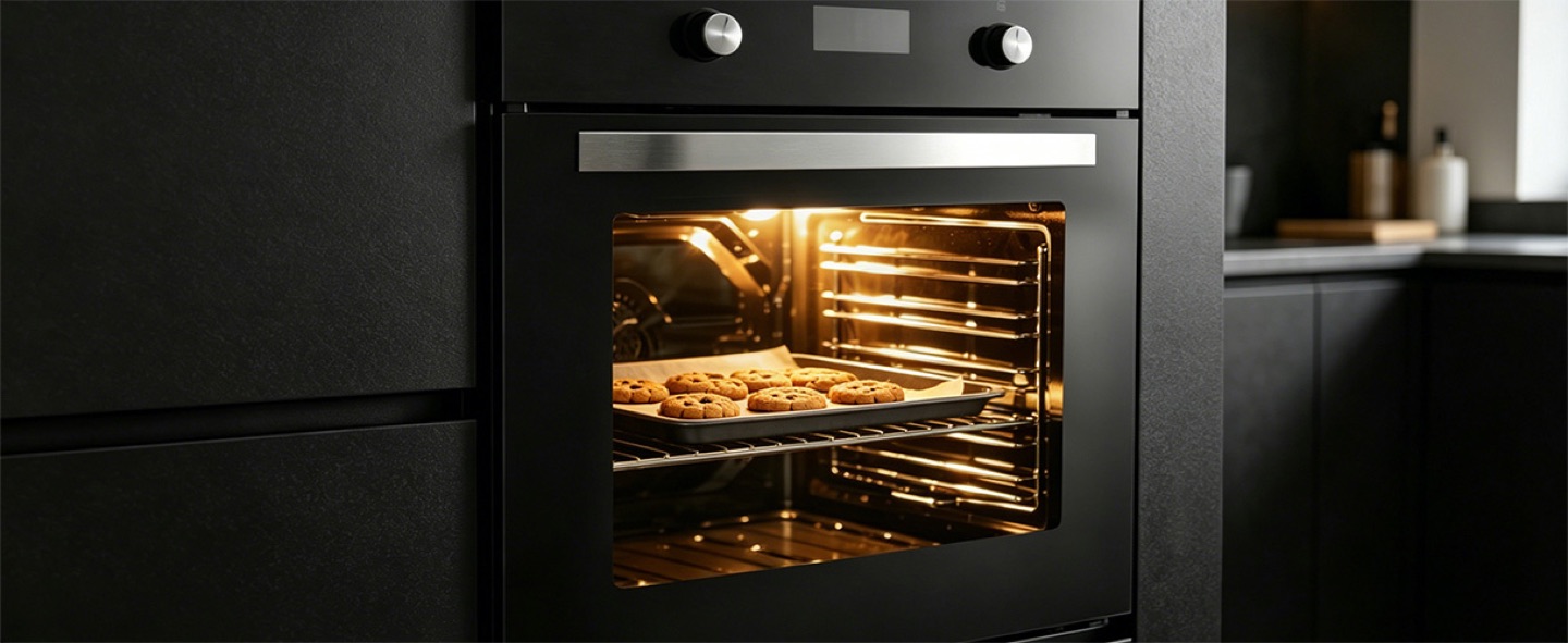 24-inch and 60cm built-in oven models in modern kitchen project setting