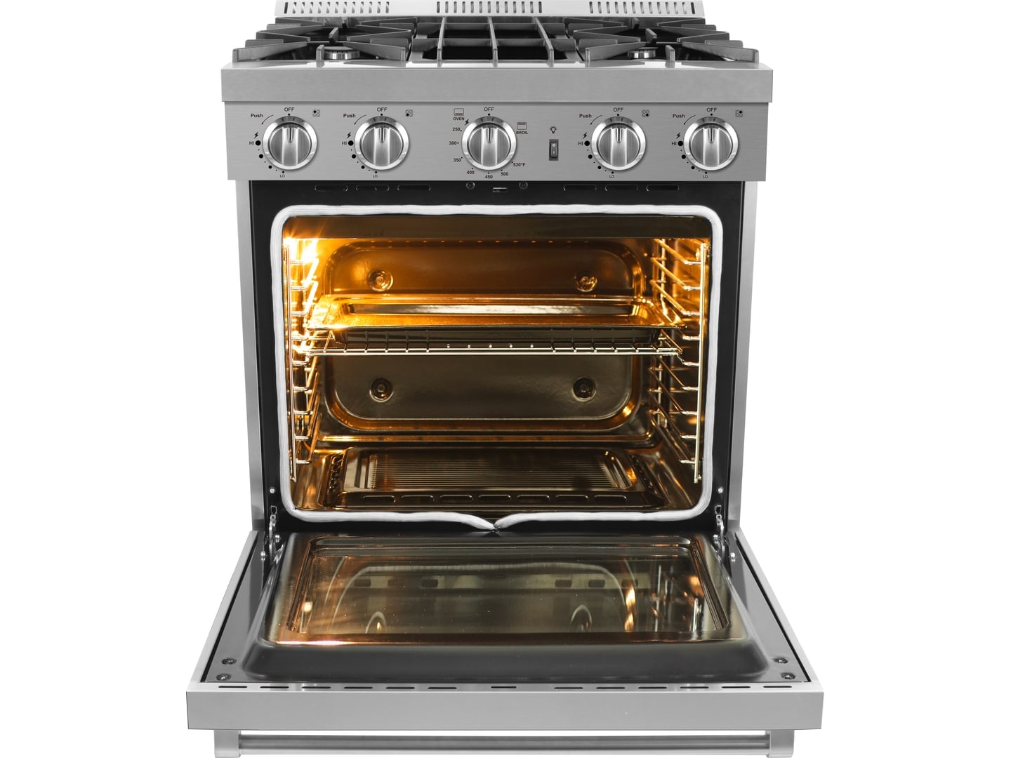 30" Five-Burner Gas Range with HSI supporting product visual 1